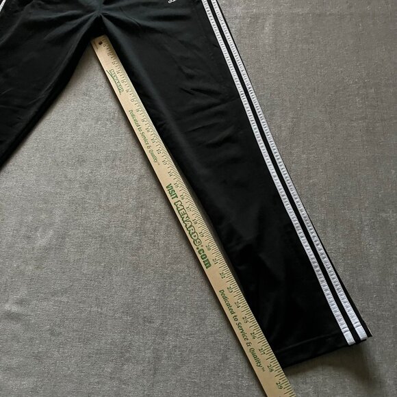 Adidas Track Running Pants Men Small Black White Stripes Ankle Zip Jogger - Picture 7 of 7